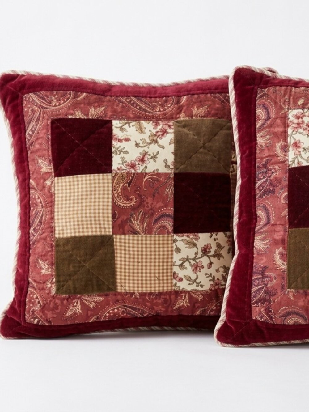 Pair of 2 Patchwork Pillows - Picture 2 of 14